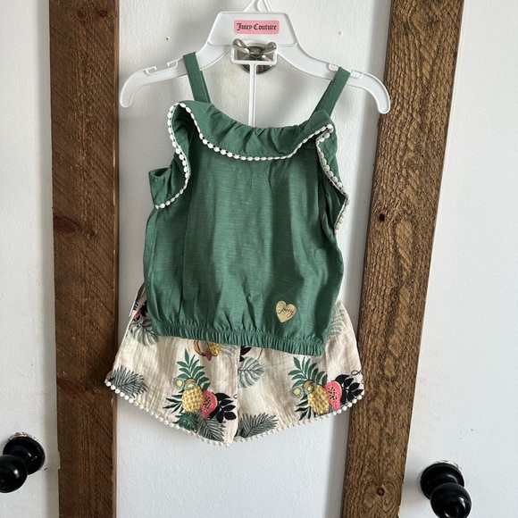 New Juicy Couture Girls Size 6 Tropical Boho Tank & Muslin Shorts Set - Picture 13 of 14